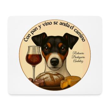 Con_pan_y_vino - Mousepad (Querformat) - Weiß - Vorne
