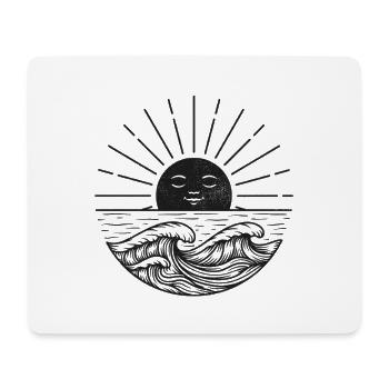 Soleil lunaire sur les vagues - Tapis de souris (format paysage) - blanc - Devant