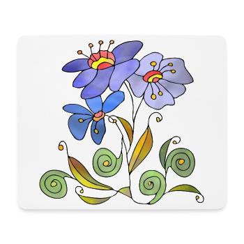 Fleur - Tapis de souris (format paysage) - blanc - Devant