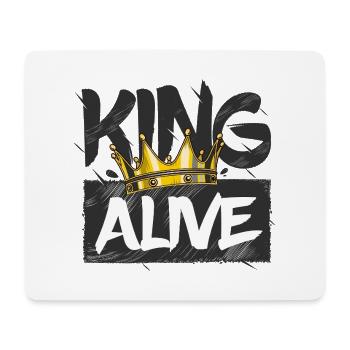 King Alive Crown Grunge Design - Tapis de souris (format paysage) - blanc - Devant