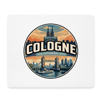 Retro Cologne Cathedral Travel Badge - Mouse Pad (horizontal) - white - Front