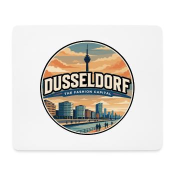 Insigne rétro de la promenade rhin de Düsseldorf - Tapis de souris (format paysage) - blanc - Devant