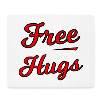 Free Hugs Script auf Schwarz - Mousepad (Querformat) - Weiß - Vorne