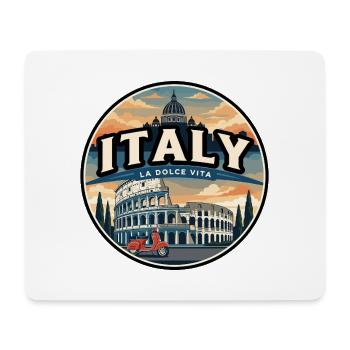 Retro Italy Colosseum Travel Badge - Mouse Pad (horizontal) - white - Front