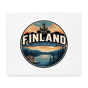 Retro Finland Forest Sauna Badge - Mouse Pad (horizontal) - white - Front
