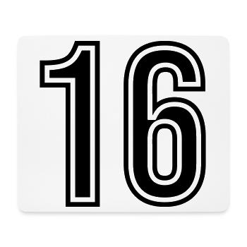 Symbole numérique 16 - Tapis de souris (format paysage) - blanc - Devant