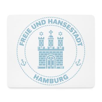 Hamburg Wappen – Freie Und Hansestadt (Sky Blue) - Mousepad (Querformat) - Weiß - Vorne