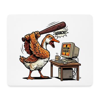 Wütende Gans gegen den PC-Systemfehler - Mousepad (Querformat) - Weiß - Vorne