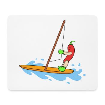 Funny chili sailing - Mouse Pad (horizontal) - white - Front
