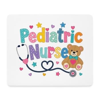 Ours en peluche Teddy Nurse Pédiatrique Coloré - Tapis de souris (format paysage) - blanc - Devant