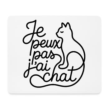 Je peux pas, j'ai chat - Tapis de souris (format paysage) - blanc - Devant