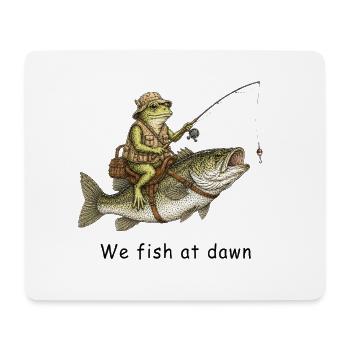 Nous pêchons chez Dawn Frog Angler - Tapis de souris (format paysage) - blanc - Devant
