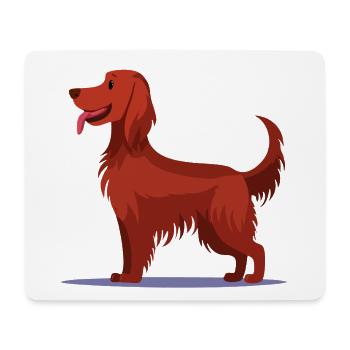 Irish Red Setter (bande dessinée) - Tapis de souris (format paysage) - blanc - Devant