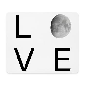 Mondbeschienene Minimalmond-Silhouette - Mousepad (Querformat) - Weiß - Vorne