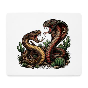 Two angry snakes - Mouse Pad (horizontal) - white - Front