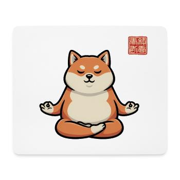 Zen Shiba Pup Meditation - Mouse Pad (horizontal) - white - Front