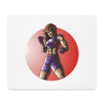 Conception de femmes de fitness combattante MMA - Tapis de souris (format paysage) - blanc - Devant