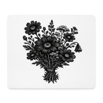 Vintage Wildflowers Linocut Botany - Mouse Pad (horizontal) - white - Front