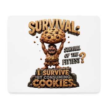 L’homme des cavernes avec des biscuits : Survie - Tapis de souris (format paysage) - blanc - Devant