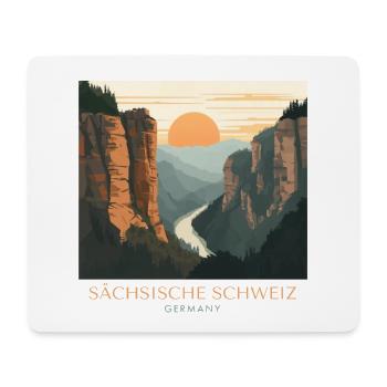 Saxon Switzerland | Vintage National Park - Mouse Pad (horizontal) - white - Front