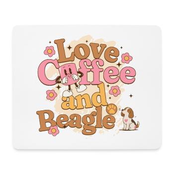 Love coffee and Beagle - love of coffee and dogs - Mouse Pad (horizontal) - white - Front