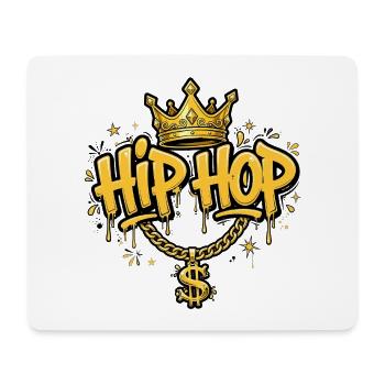 Hip Hop King - Gold Crown & Dollar Chain - Mouse Pad (horizontal) - white - Front