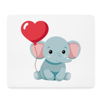Petit éléphant mignon - Tapis de souris (format paysage) - blanc - Devant