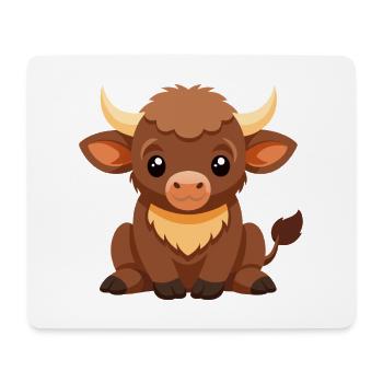 Cute baby buffalo - Mouse Pad (horizontal) - white - Front