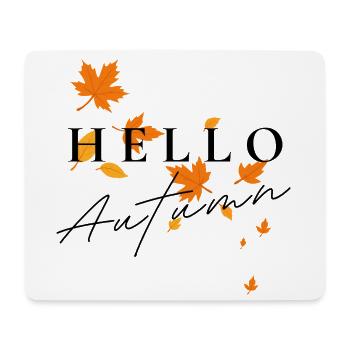 Bonjour Autumn | Chemise typographie d’automne - Tapis de souris (format paysage) - blanc - Devant