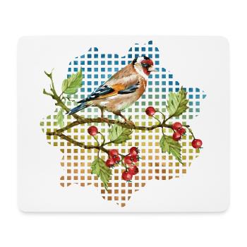 Oiseau coloré - Tapis de souris (format paysage) - blanc - Devant
