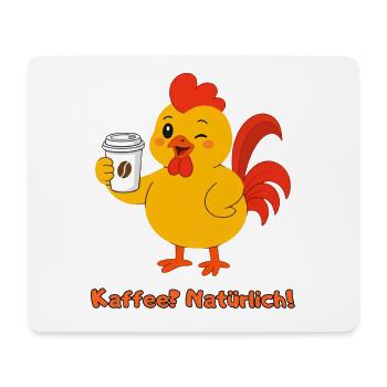 Hahn Kaffee Natürlich - Mousepad (Querformat) - Weiß - Vorne