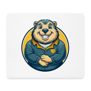 Murmeltier Kawaii Maskottchen Cartoon Clipart Logo Abzeichen - Mousepad (Querformat) - Weiß - Vorne