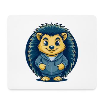 Mascotte de Cartoon Sedgehog Kawaii Logo clipart Badge - Tapis de souris (format paysage) - blanc - Devant