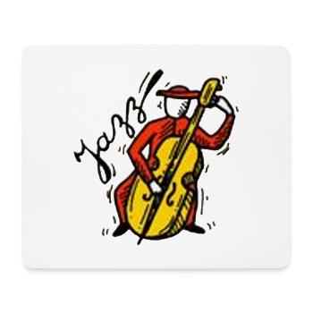 Jazz Kontrabass Musiker Design - Mousepad (Querformat) - Weiß - Vorne