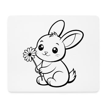 Süßer Hase - Mousepad (Querformat) - Weiß - Vorne