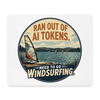 AI Humor Windsurfing Design - Mousepad (Querformat) - Weiß - Vorne