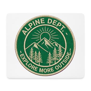 Alpine Dept. - Explore More Outside - Retro Patch - Mouse Pad (horizontal) - white - Front