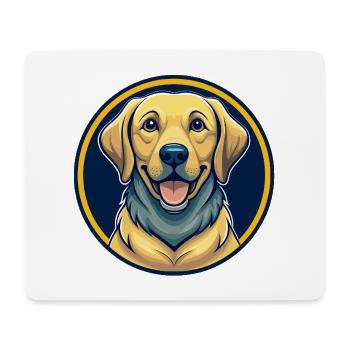 Labrador Retriever Hund Kawaii Cartoon Clipart Logo - Mousepad (Querformat) - Weiß - Vorne