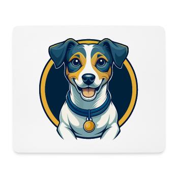 Jack Russell Terrier Dog Kawaii Clipart de dessin animé - Tapis de souris (format paysage) - blanc - Devant
