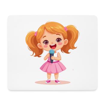 Little girl singing with microphone – Music Design - Mouse Pad (horizontal) - white - Front