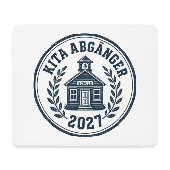 Kita Abgänger 2027 – Rundes Logo mit Ehrenkranz - Mousepad (Querformat) - Weiß - Vorne