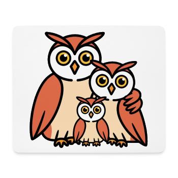 Owl family - Mouse Pad (horizontal) - white - Front