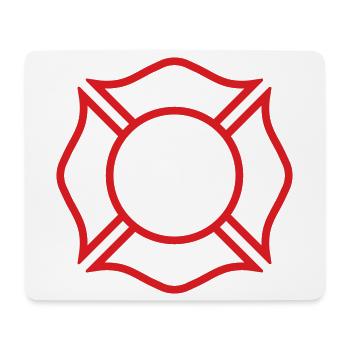 Feuerwehrmann-Malteser Kreuzlinienabzeichen Sicherheitssymbol - Mousepad (Querformat) - Weiß - Vorne