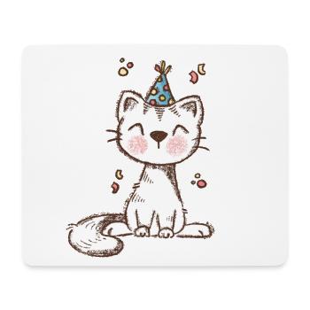 Cat party in pastel look - Mouse Pad (horizontal) - white - Front