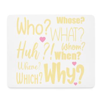 Ich habe Fragen - Mousepad (Querformat) - Weiß - Vorne