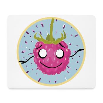 Kuschelige Himbeer-Gesichtsmotiv - Mousepad (Querformat) - Weiß - Vorne