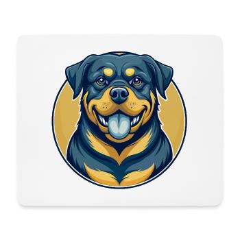 Rottweiler Hund Kawaii Maskottchen Cartoon Clipart Logo - Mousepad (Querformat) - Weiß - Vorne