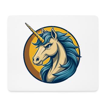 Unicorn Kawaii Maskottchen Cartoon Clipart Logo Abzeichen - Mousepad (Querformat) - Weiß - Vorne