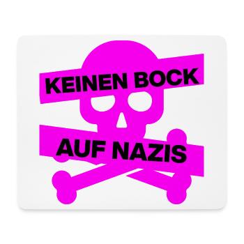 KEINEN BOCK AUF NAZIS, NO NZS, NO AFD, PINK SKULL - Mousepad (Querformat) - Weiß - Vorne