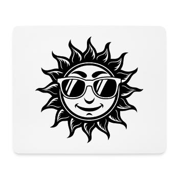 Sun with sunglasses - Mouse Pad (horizontal) - white - Front